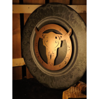 Muurdecoratie longhorn hout en staal